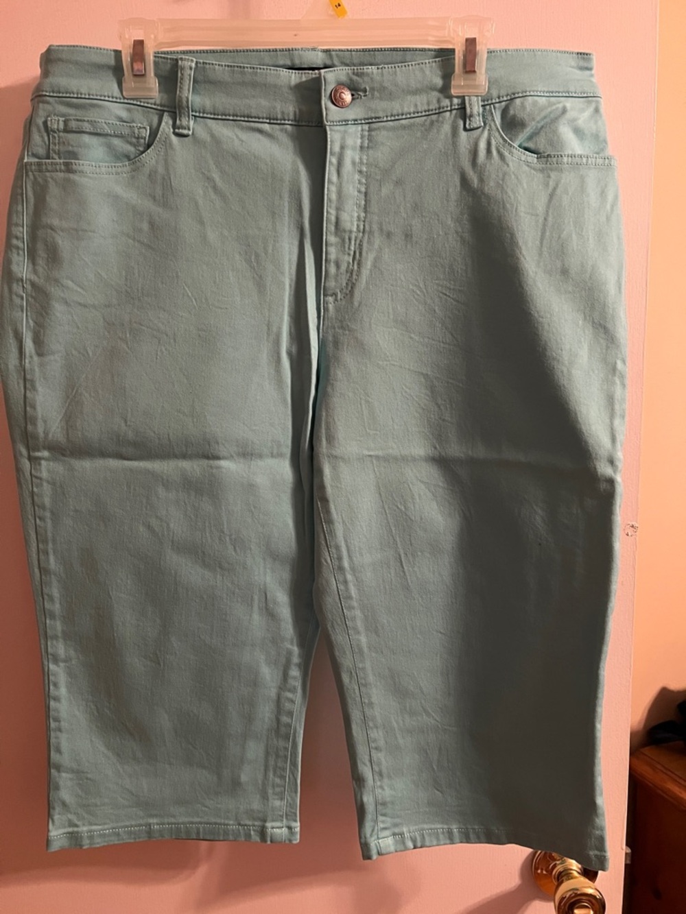 Chaps Light Aqua Capri Pants